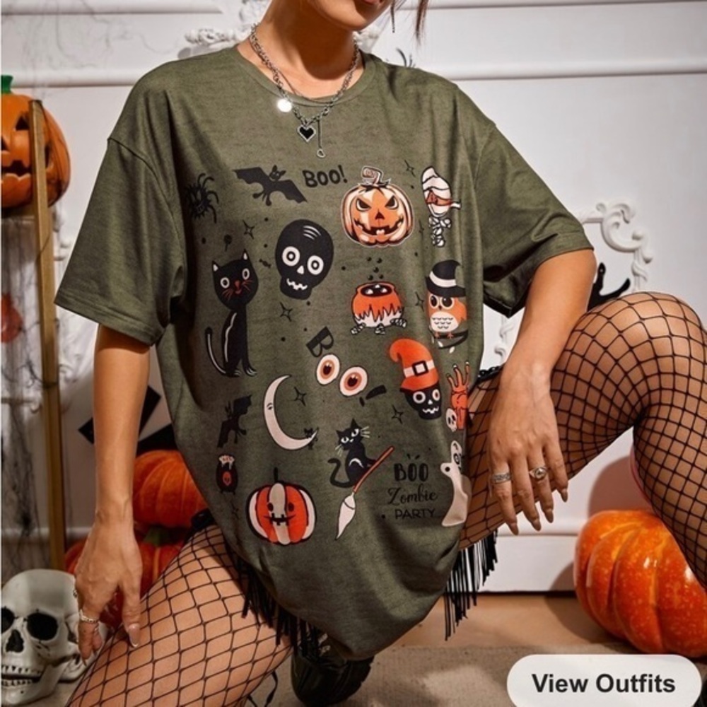 🌸S40 - Halloween Shirt NWOT💚🧡